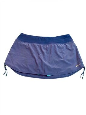 Nike Dri-Fit Women Large Blue Teal Cinch Side Running Tennis Skort Skirt Shorts